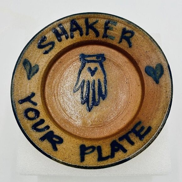B. Steiner Pottery Made in Ohio Shaker Your Plate 7" Stoneware Plate Handpainted - Picture 1 of 7